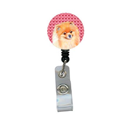 TEACHERS AID Pomeranian Valentines Love and Hearts Retractable Badge Reel or ID Holder with Clip TE236726